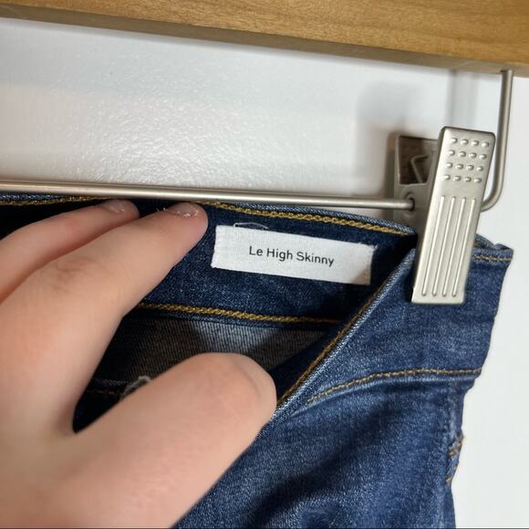 Frame Le High Skinny Dark Wash Disco High Waisted Ankle Jeans Size 27 - Picture 4 of 7